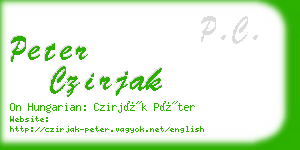 peter czirjak business card